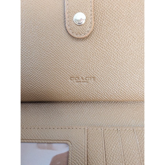 Coach Phone Wallet Chalk Crossgrain Leather Wristlet Wallet - Picture 7 of 7